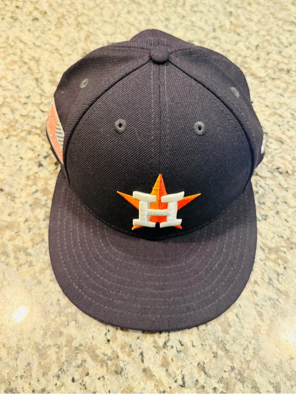 New Era Houston Astros Navy Blue Orange White MLB Fitted Hat